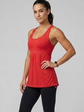 Lucy Activewear Core Up Racerback Tank Red Cinched Yoga Top Size S